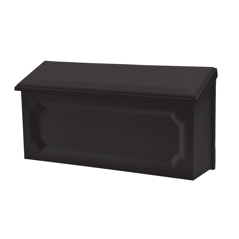 Gibraltar Mailboxes Windsor Medium Capacity Rust-Proof Plastic Black, Wall-Mount Mailbox, WMH00B04
