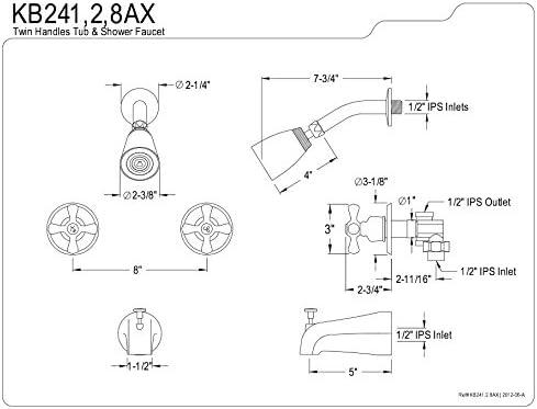 Kingston Brass KB241AX Kingston Brass Victorian Double-Handle Tub and Shower Faucet
