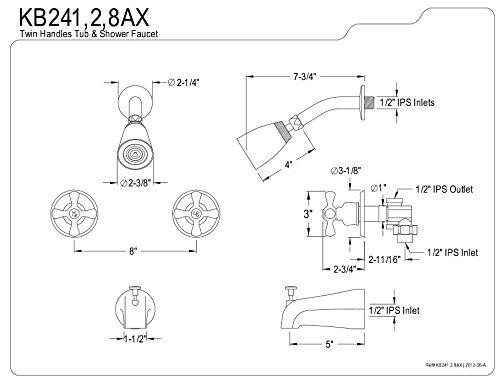 Kingston Brass KB241AX Kingston Brass Victorian Double-Handle Tub and Shower Faucet