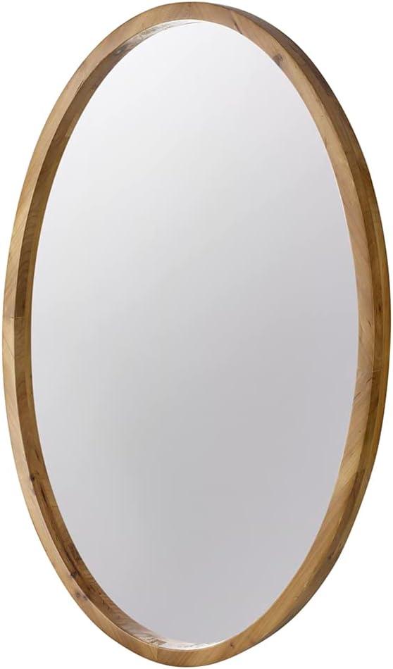 Elegant Oval Wood and Gold 24" Wall Dresser Mirror