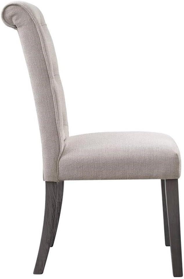 Tufted Linen Upholstered Side Chair