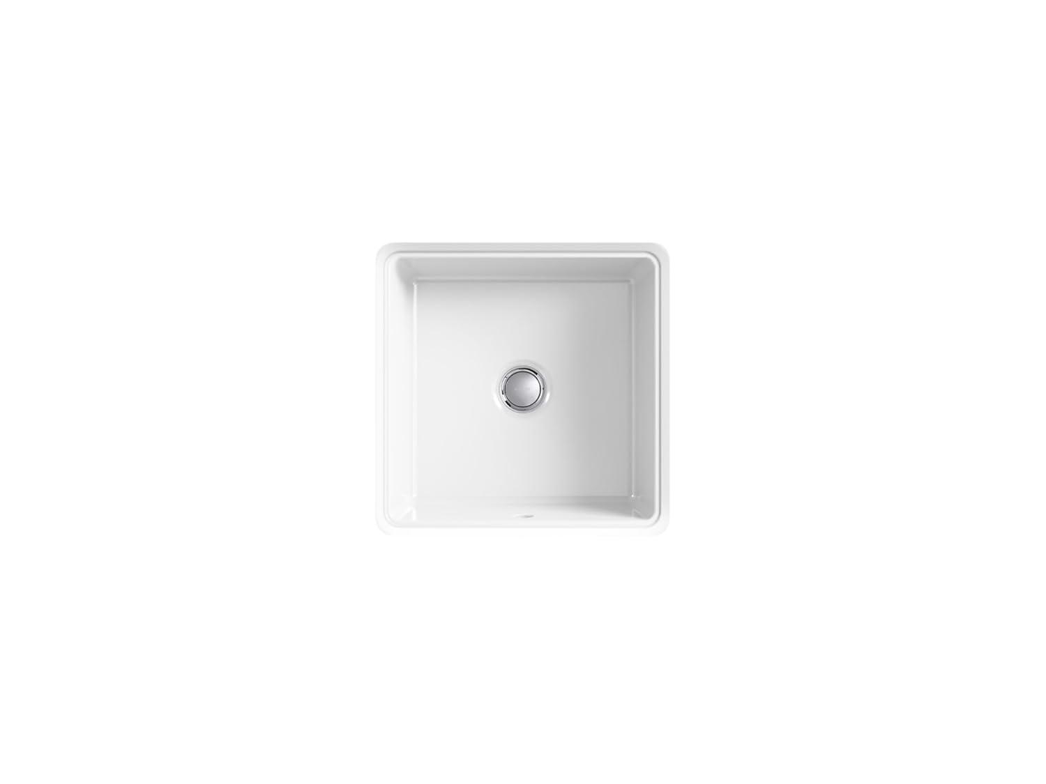 Verticyl Vitreous China Square Undermount Bathroom Sink with Overflow
