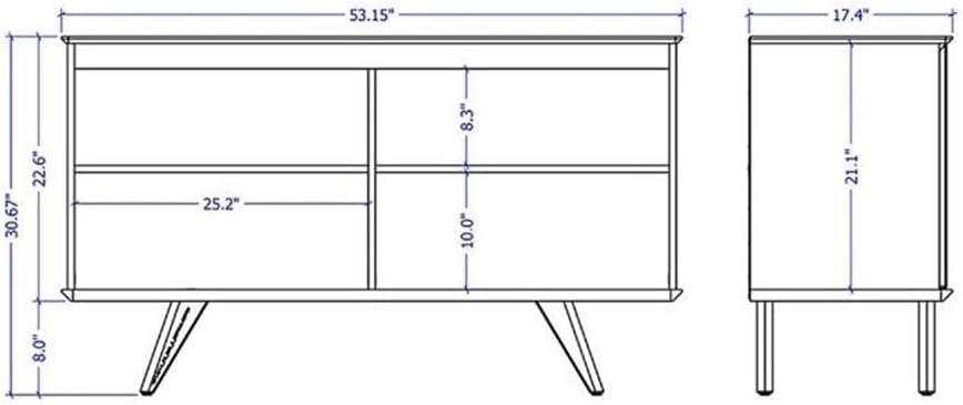 53.15" Tudor 4 Shelf Sideboard - Manhattan Comfort