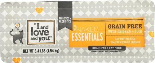 "I and love and you", Naked Essentials Chicken & Duck Grain Free Dry Cat Food, 3.4 lb.  Kibble