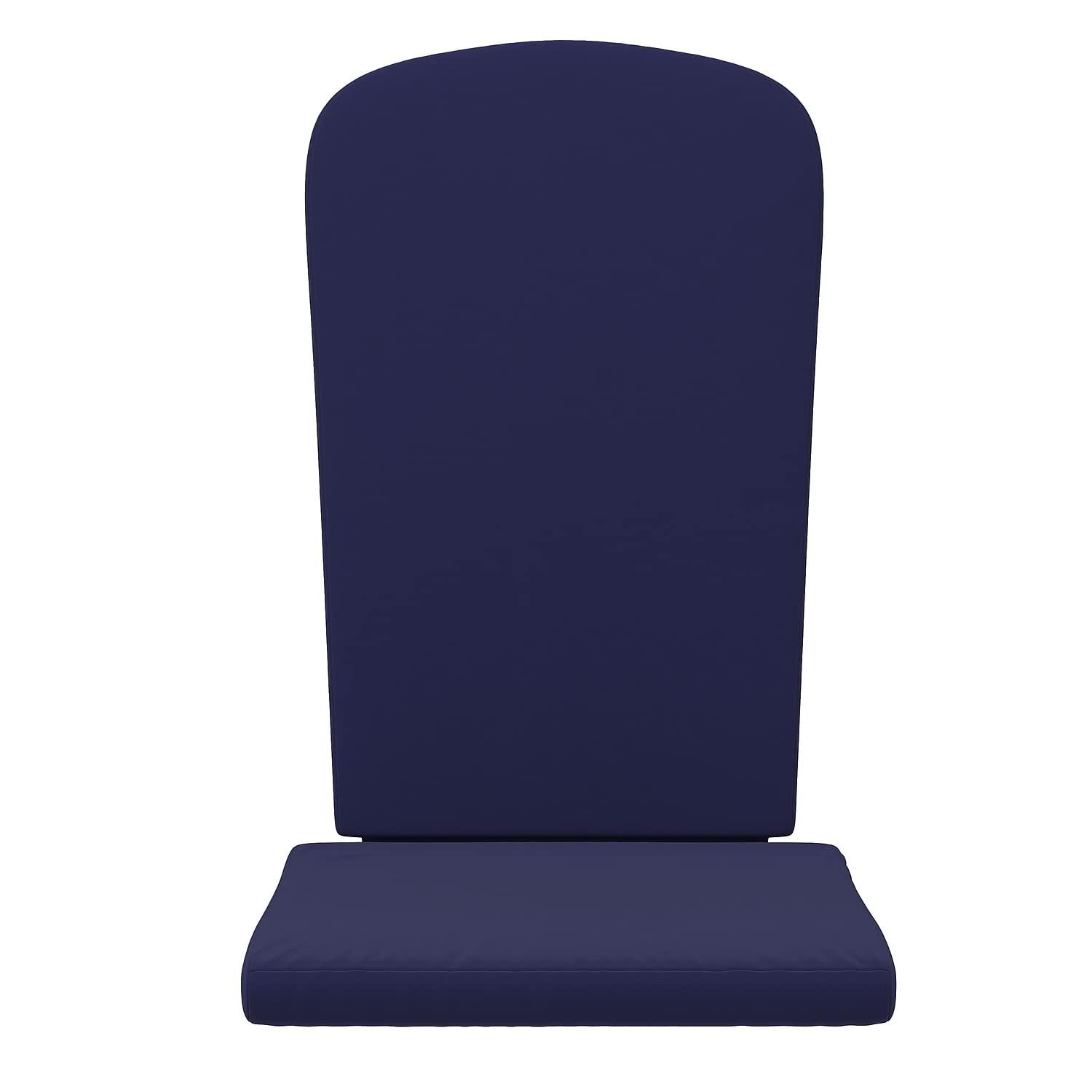 Flash Furniture Charlestown Set of 2 All Weather Indoor/Outdoor High Back Adirondack Chair Cushions, Patio Furniture Replacement Cushions - Blue