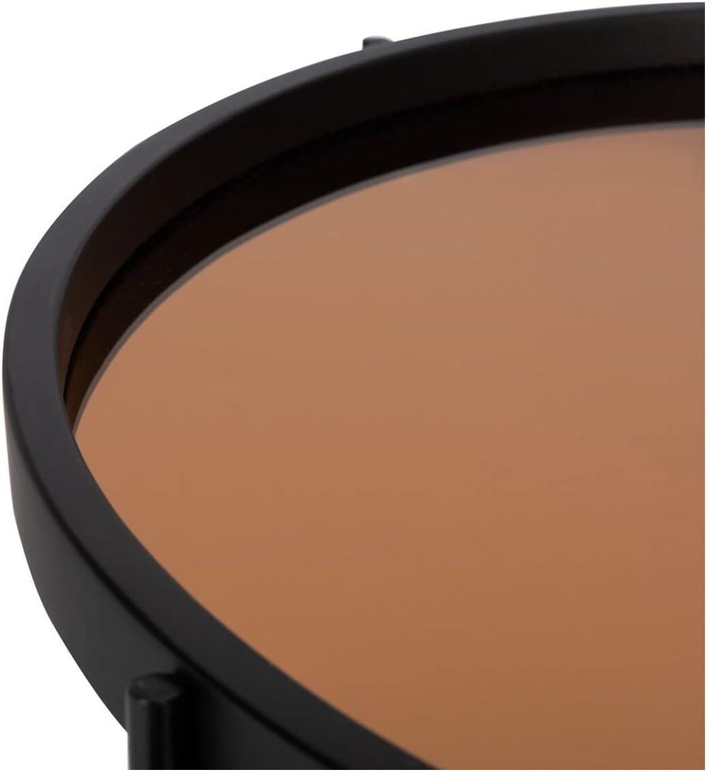 Ruby Small Tray Accent Table - Rose Gold/Black - Safavieh.