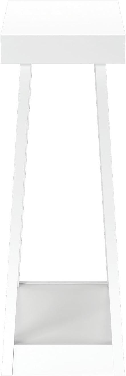 Plank+Beam 46" Solid Wood Console Table with Storage, Sofa Table with Shelf, Narrow Entryway Table for Hallway, White