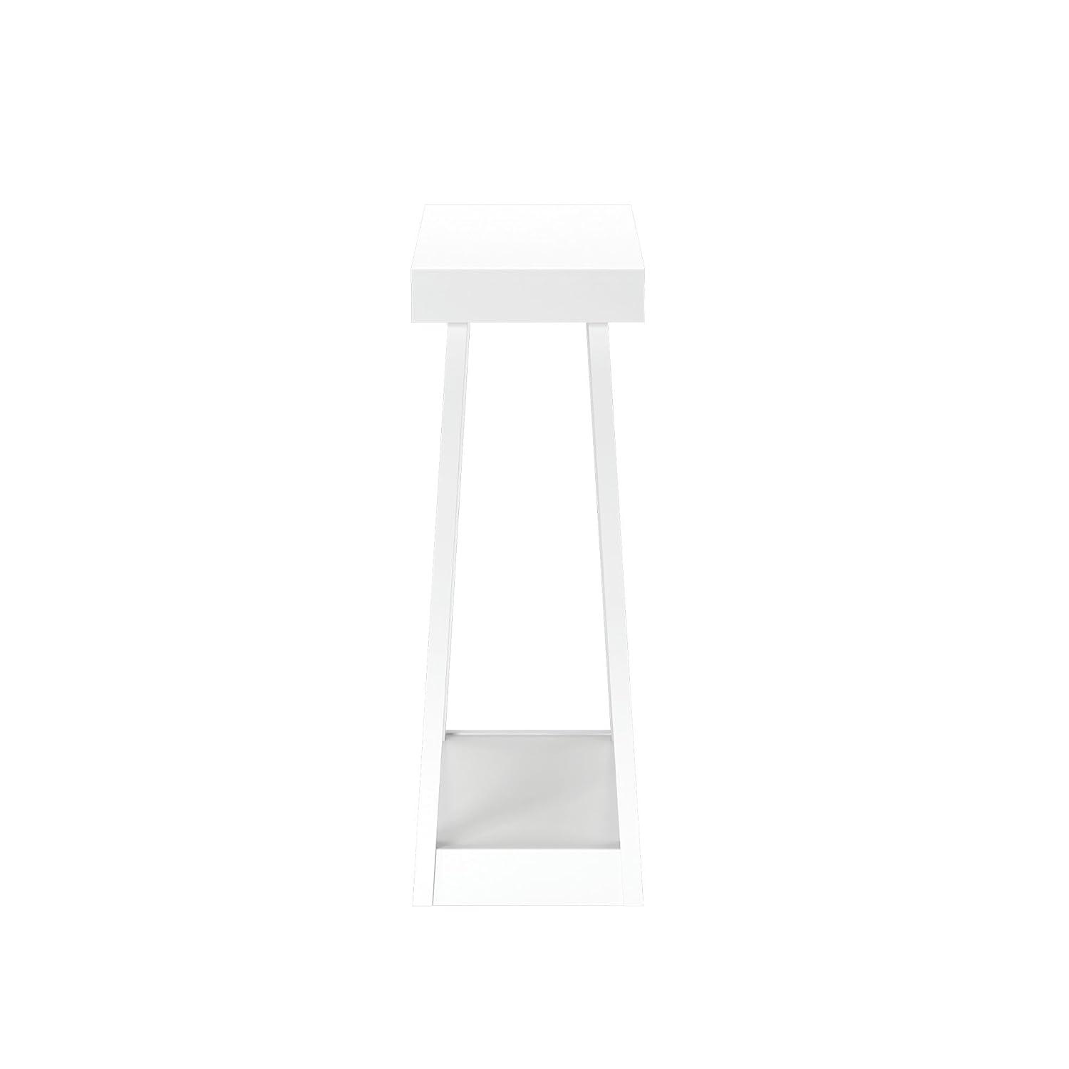 Plank+Beam 46" Solid Wood Console Table with Storage, Sofa Table with Shelf, Narrow Entryway Table for Hallway, White