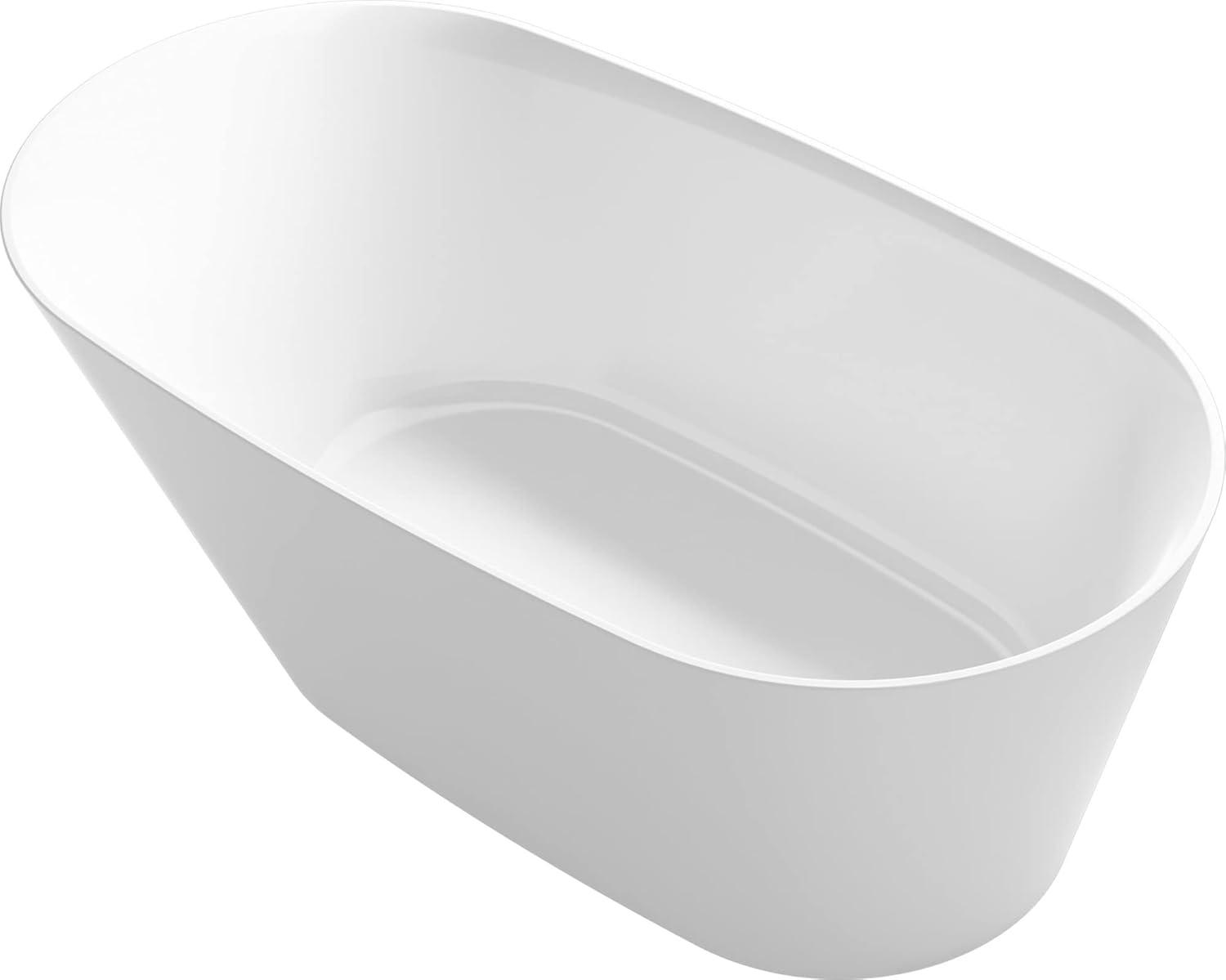 Brazn 66" White Acrylic Freestanding Soaking Tub