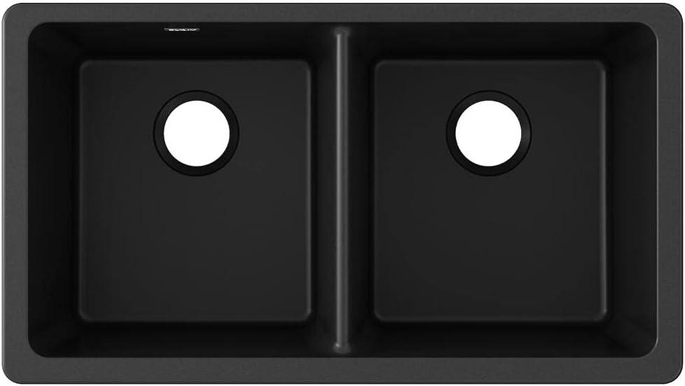 Quartz Classic 18.5" W x 33" L Double Basin Undermount Kitchen Sink