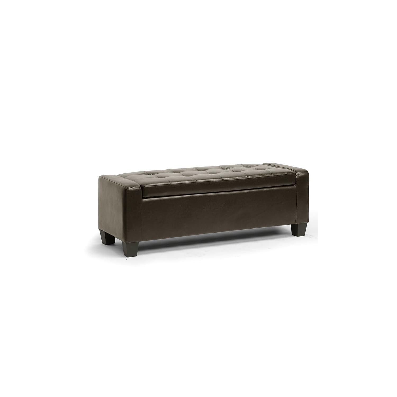 Manchester Ottoman Dark Brown - Baxton Studio: Modern Upholstered Bench, Wood Composite Frame, Spot Clean