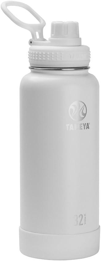 Takeya 32oz Actives Insulated Stainless Steel Water Bottle with Spout Lid - White