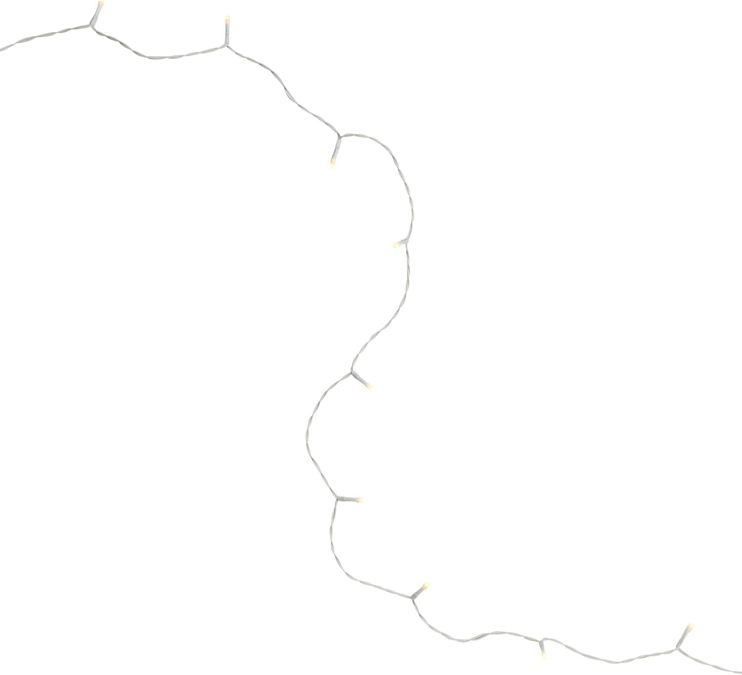 Battery Powered Warm White LED Christmas String Lights with White Wire