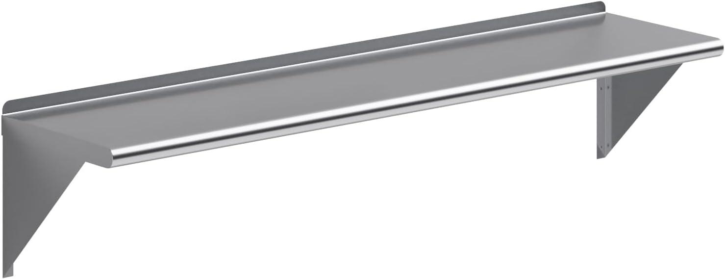 60" Stainless Steel Wall Shelf with Brackets