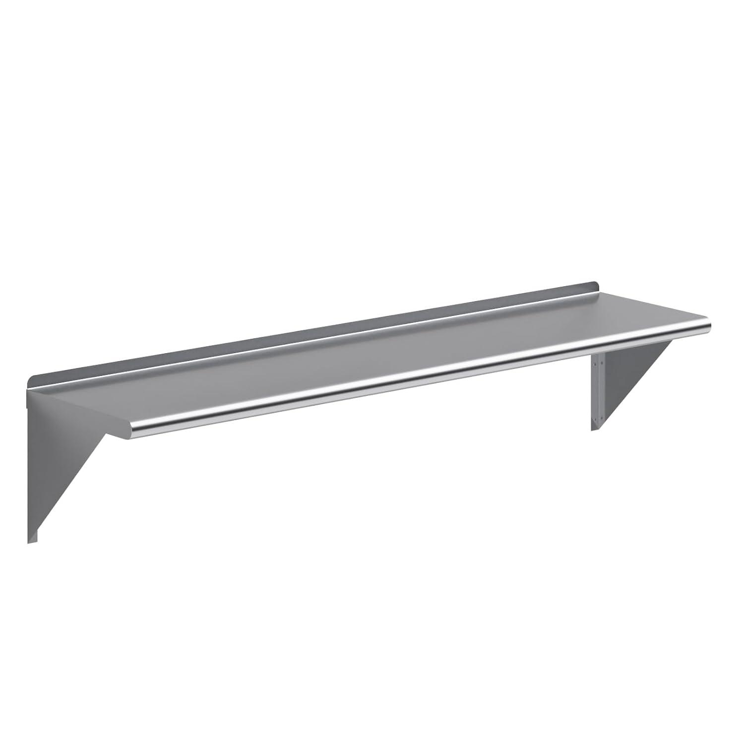 60" Stainless Steel Wall Shelf with Brackets