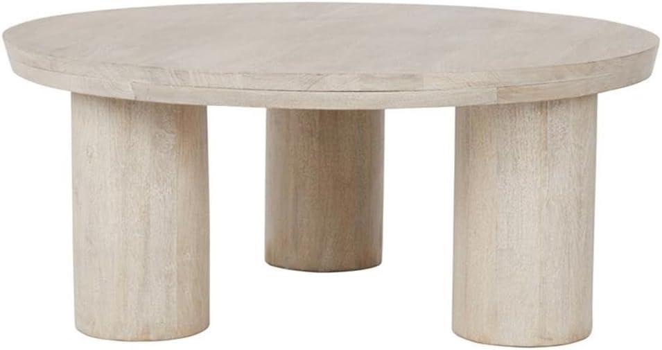 Columnia Solid Wood 3 Legs Coffee Table