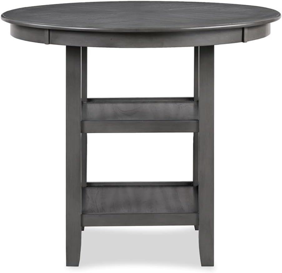 Gray Counter Height 5-Piece Dining Set with Round Table and 4 Chairs