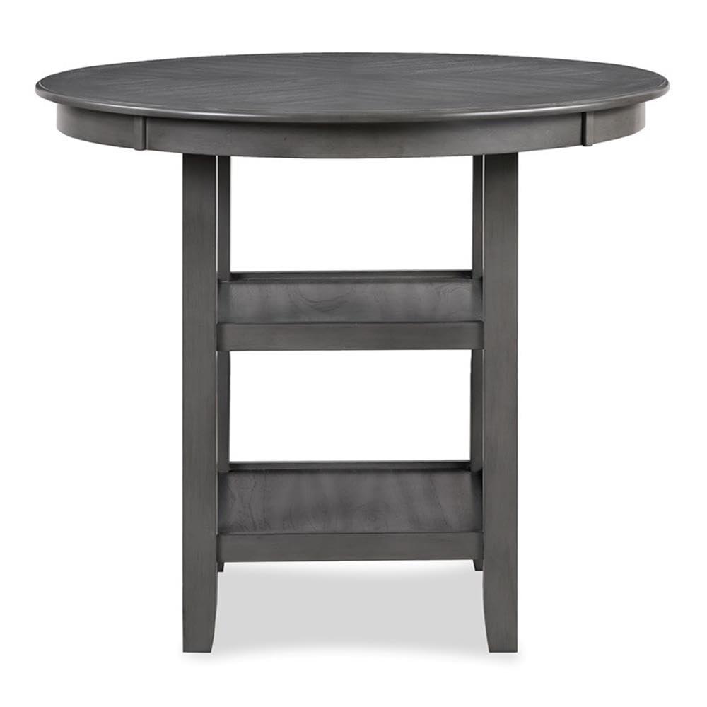 Gray Counter Height 5-Piece Dining Set with Round Table and 4 Chairs
