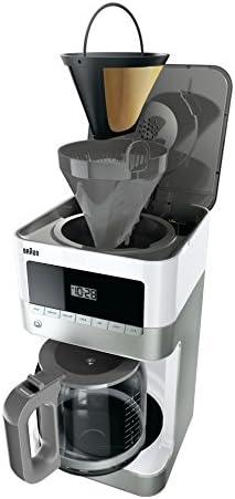 Braun BrewSense 12-cup Drip Coffee Maker - KF6050WH - Stainless Steel/White: Automatic Shut-Off, Glass Carafe, 1000W