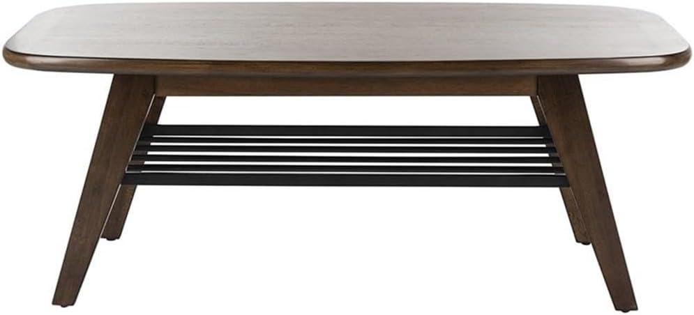 Oren 2 Tier Coffee Table - Walnut/Black Metal - Safavieh