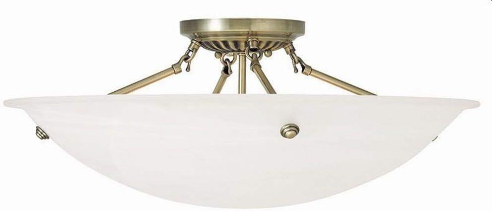 Livex Lighting Oasis 4 - Light Flush Mount in  Antique Brass