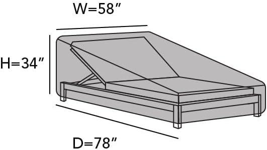 Covermates Outdoor Double Chaise Lounge Cover - Water Resistant Polyester, Drawcord Hem, Mesh Vents, Seating and Chair Covers, DOUBLE 58W x 78D x 34H, Charcoal