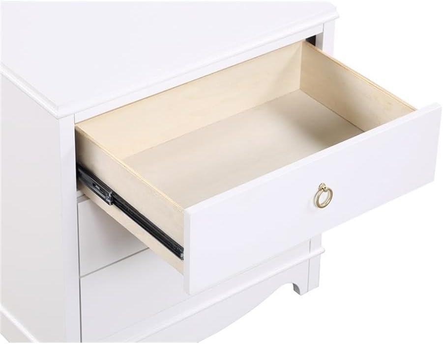 Comfort Pointe Laurel White Wood Finished 3-Drawer Farmhouse Nightstand