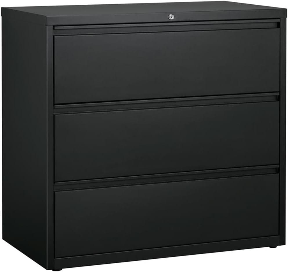 Charcoal 42" Wide 3-Drawer Steel Lateral File Cabinet