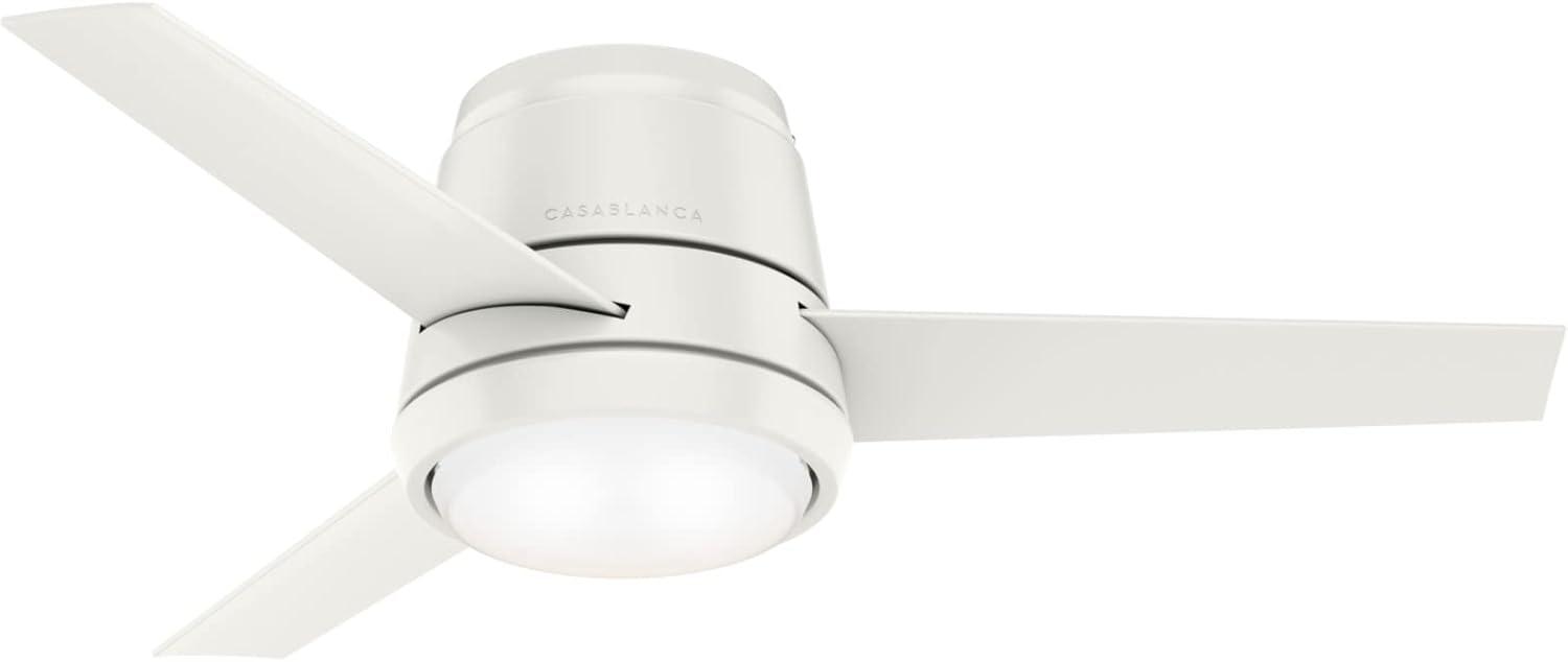 44" Commodus 3 - Blade LED Flush Mount Ceiling Fan with Wall Control and Light Kit Included