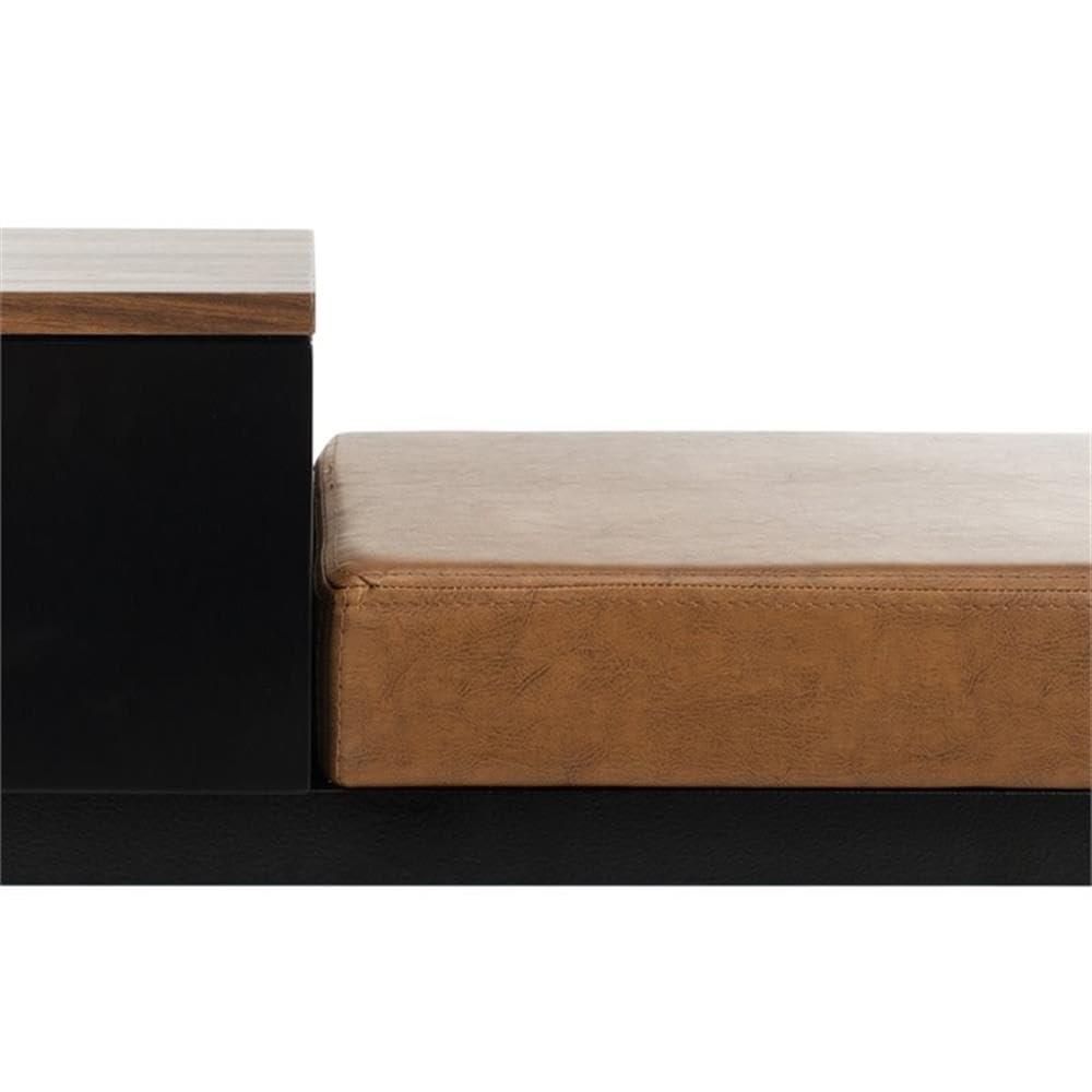 Maruka Bench with Storage - Brown/Brown - Safavieh