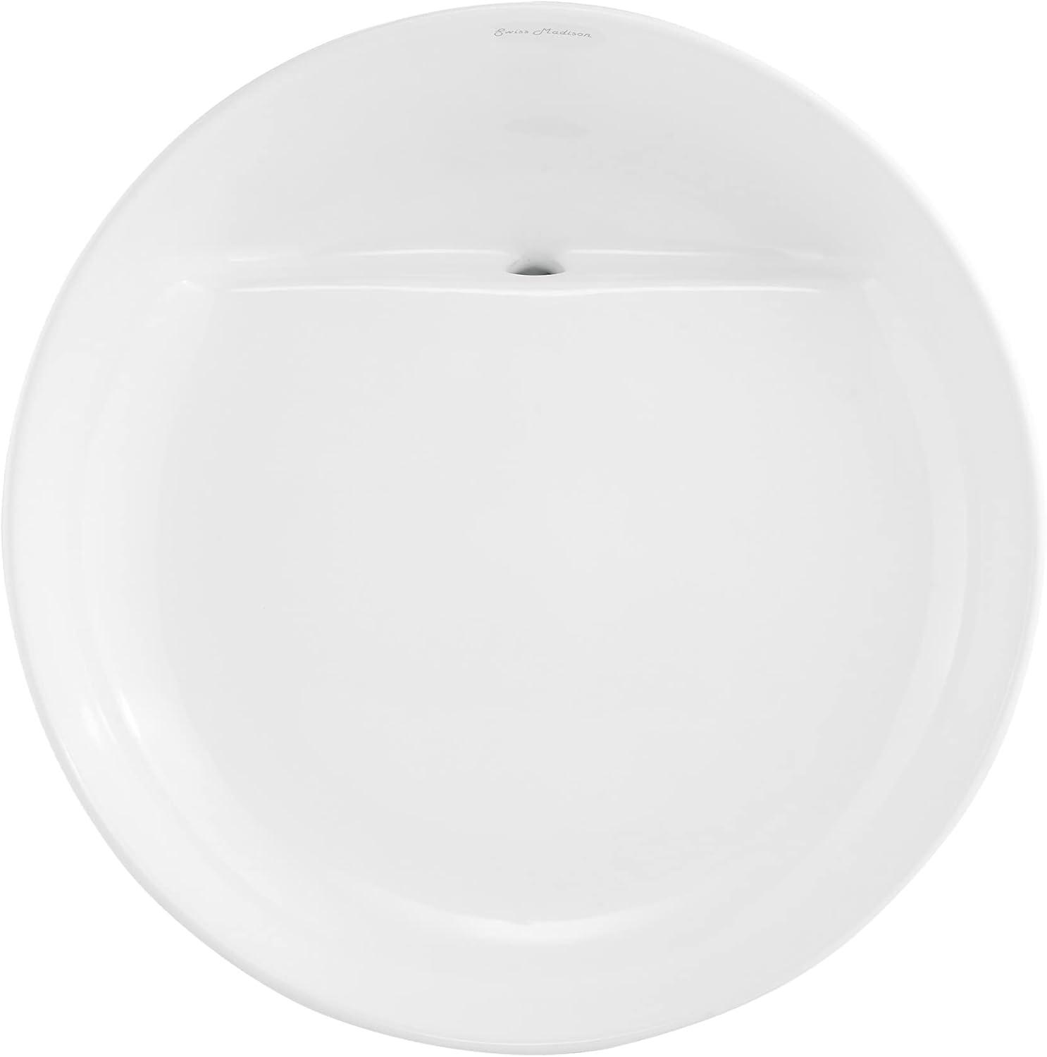 Beau 16.5'' Matte White Ceramic Round Vessel Bathroom Sink