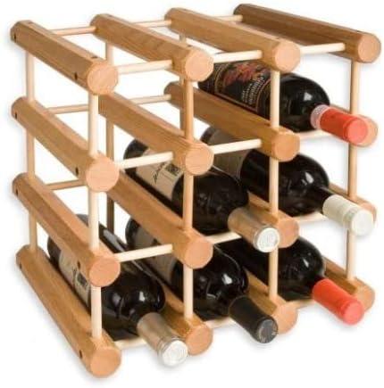 Natural Ash Wood 12-Bottle Modular Wine Rack