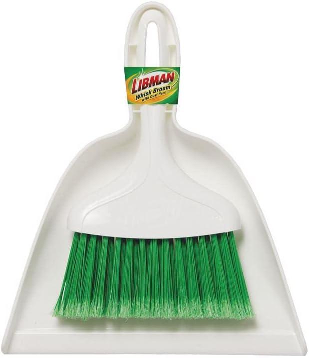 Libman Whisk Broom and Dustpan Set Green White Polypropylene