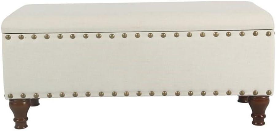 Large Storage Bench with Nailhead Trim - HomePop