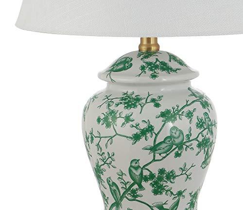 Penelope 22" Chinoiserie Classic LED Table Lamp in Green/White