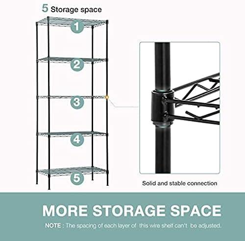 FDW 5 Tier Wire Shelving Unit Heavy Duty Storage Rack Metal Shelf Garage Organizer Wire Rack