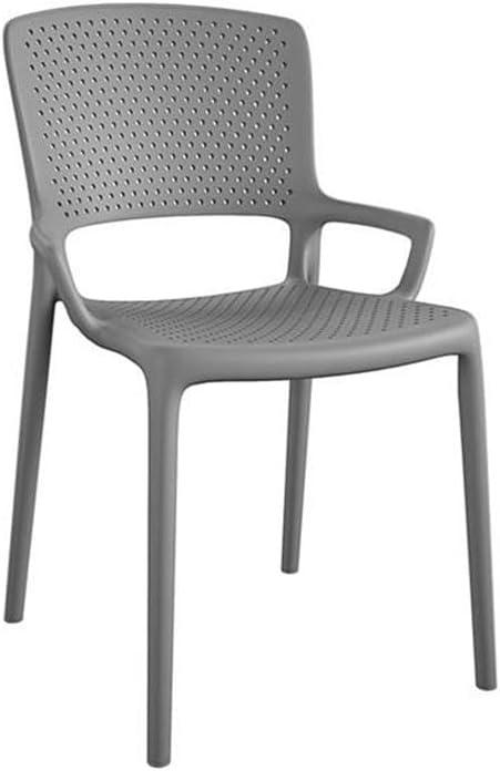 COSCO Outdoor/Indoor Stacking Resin Chair with Square Back and Arms