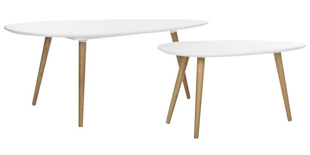 Saffron Split Coffee Table - White/Oak - Safavieh
