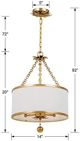 Crystorama Lighting Broche 3 - Light Chandelier in  Antique Gold