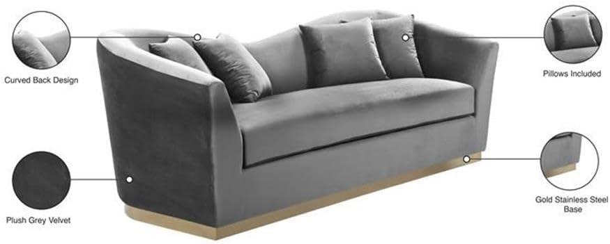 Ahslee 90'' Velvet Sofa