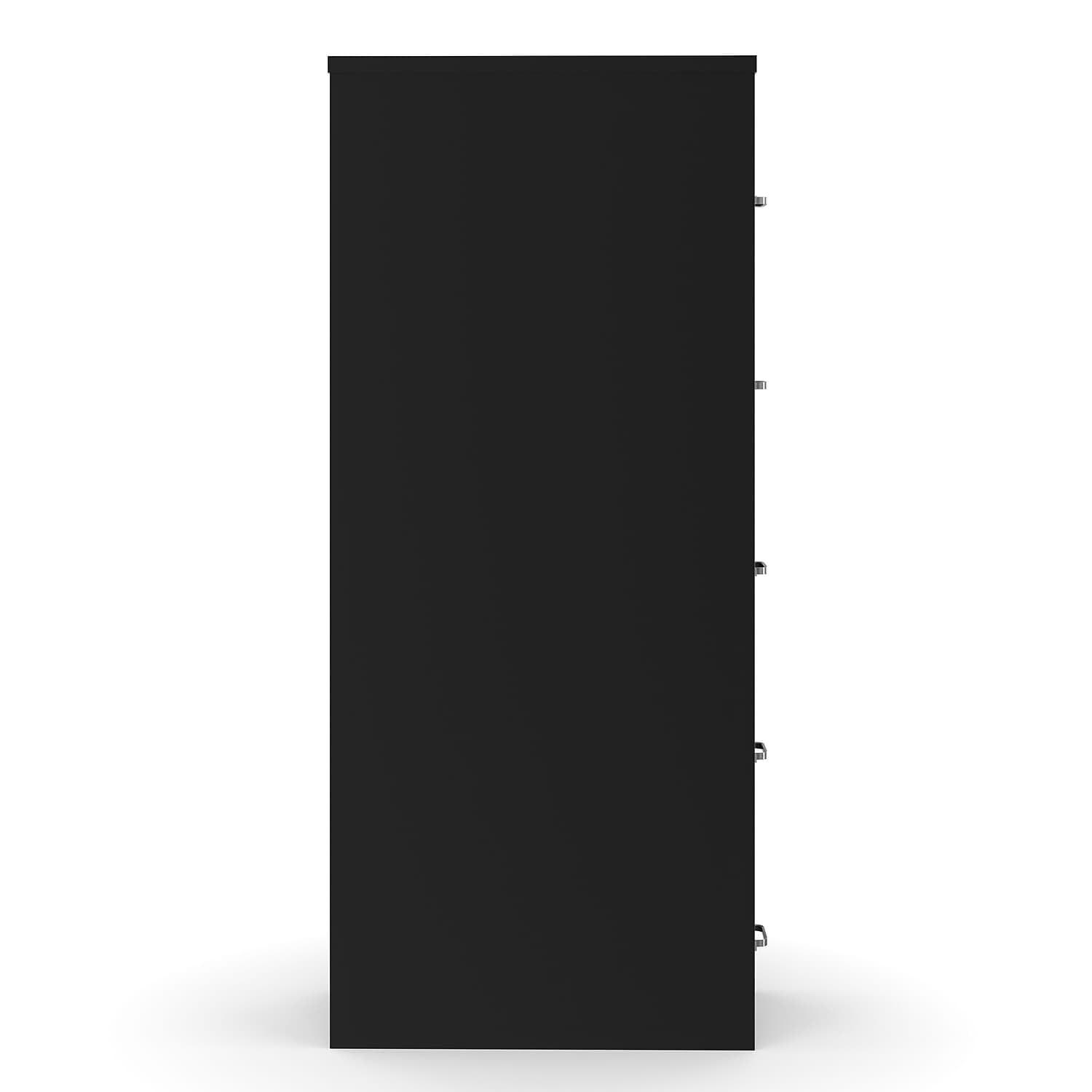 Black Steel 5-Drawer Lockable Vertical Filing Cabinet