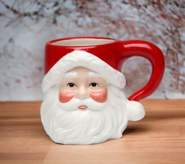 Kevins Gift Shoppe Ceramic Christmas Holiday Santa Mugs ( Set Of 4 )