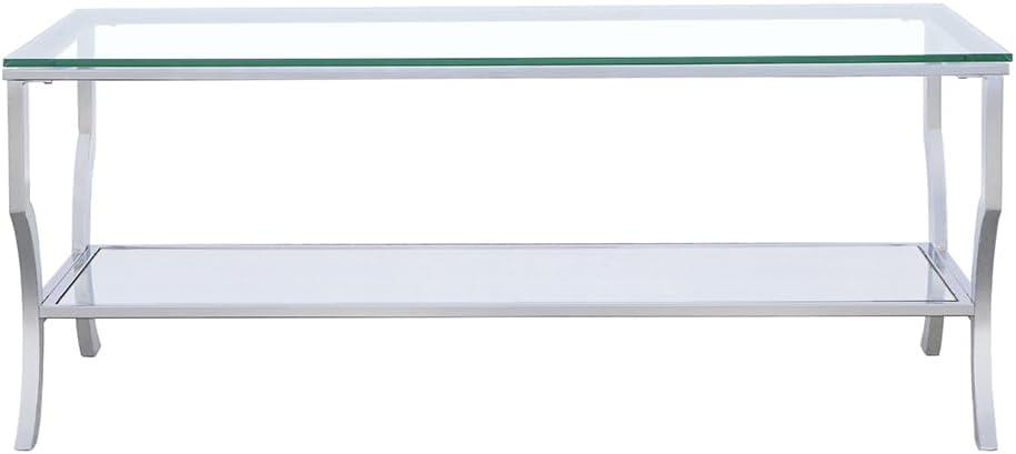 Coaster Contemporary Glass Top Rectangular Coffee Table in Clear