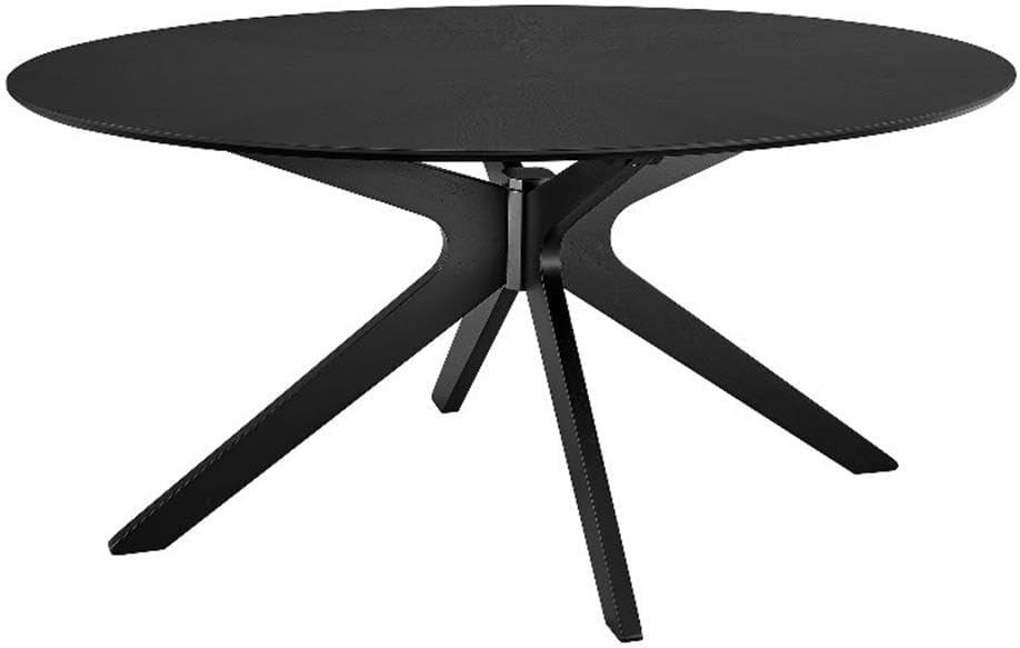 Modway Crossroads Oval Wood Dining Table In Black