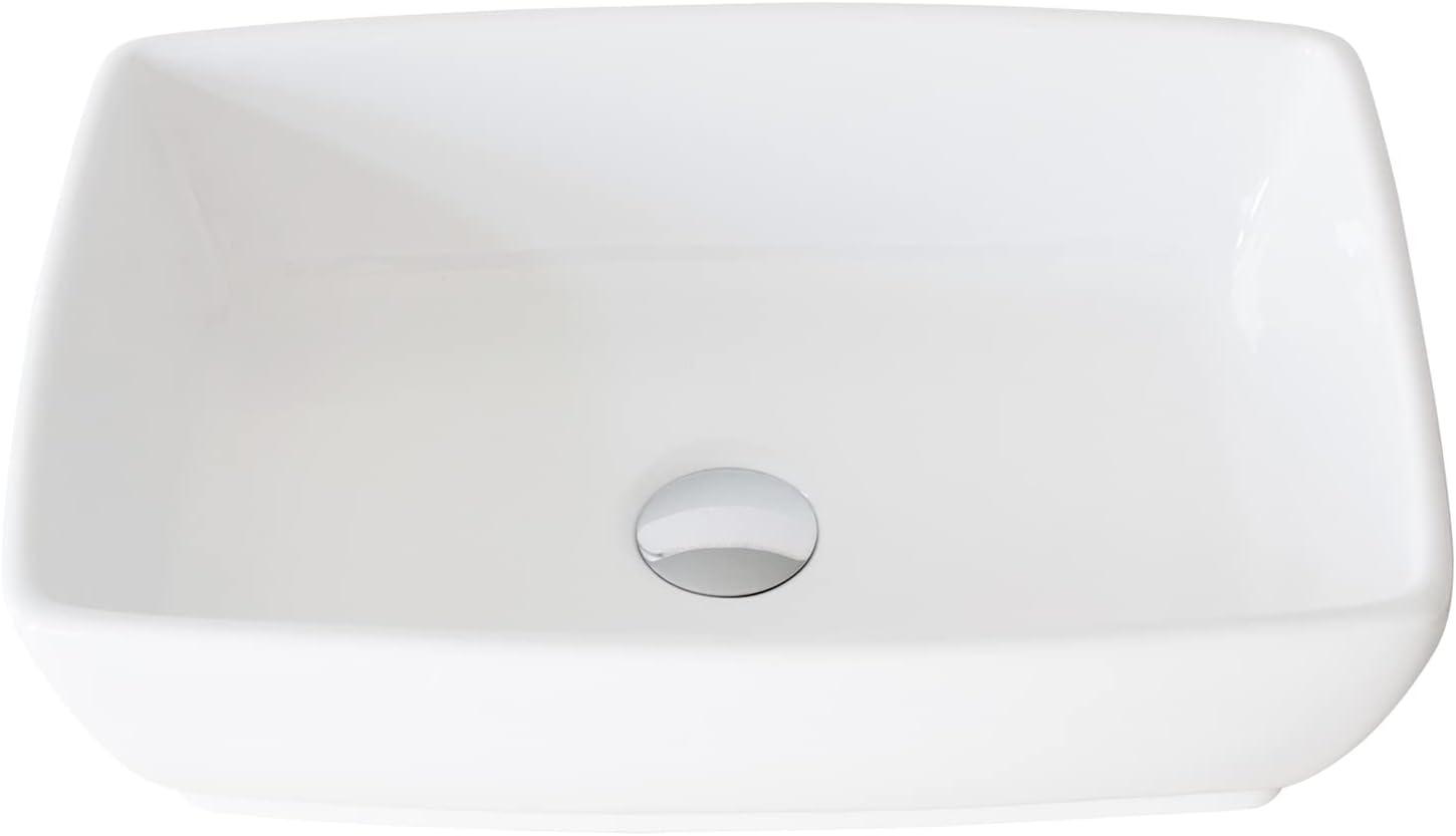 STYLISH Contempo 19"L White Rectangular Vessel Sink