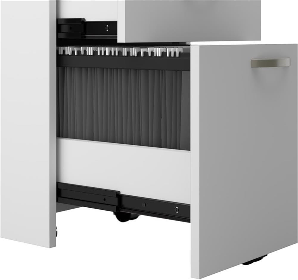 Bush Business Furniture Office in an Hour 2 Person L Shaped Cubicle Desks with Storage, Drawers, and Organizers