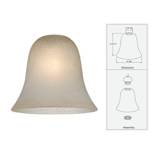 Caramelized Glass Bell Shade with 1-5/8-Inch Fitter Opening