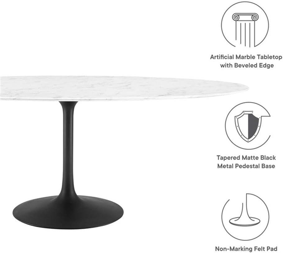 Lippa Oval Artificial Marble Dining Table by Modway