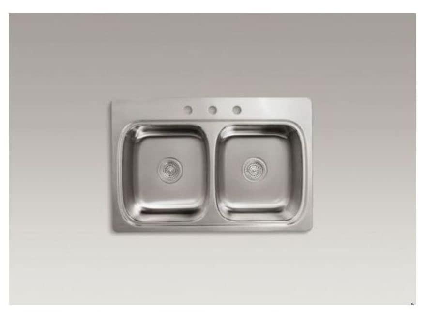 Verse Top-Mount Double-Equal Bowl Kitchen Sink with Single Faucet Hole