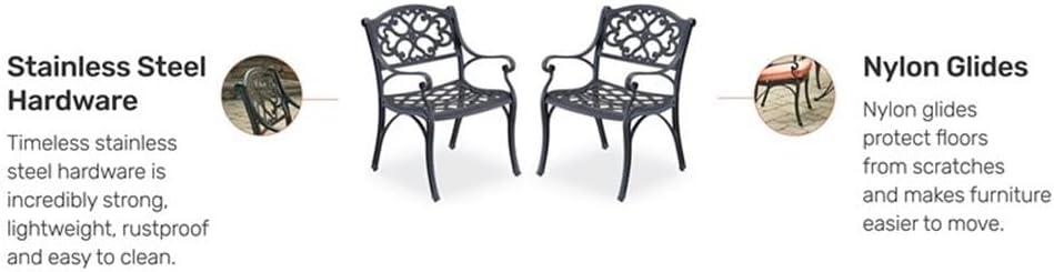 Homestyles Sanibel Aluminum Outdoor Chair Pair in Black